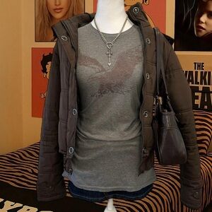 2000s American Eagle Outfitters Gray Tee – Women’s XL / Men’s L (Unisex)